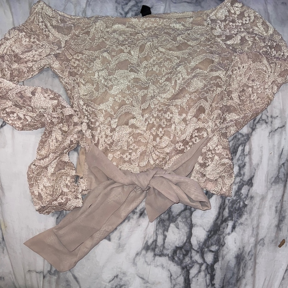 Wrap around lace crop top